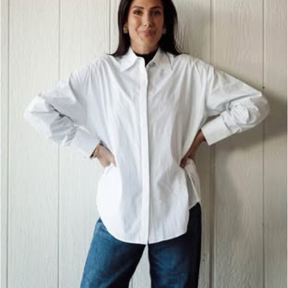 Brunette The Label Tops - Brunette The Label Poplin bow button up shirt. New with tags. S/M